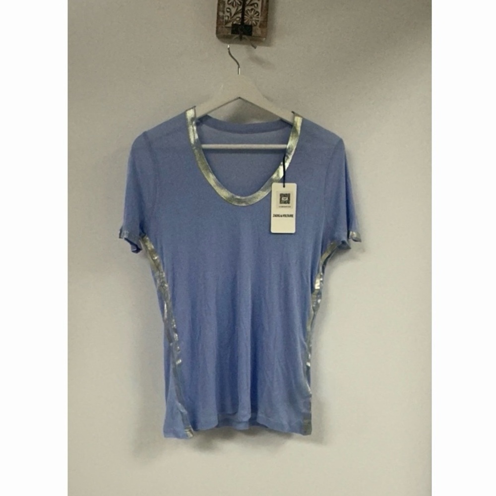 Zadig & Voltaire Tino Foil Top in Oxford. - Picture 1 of 3